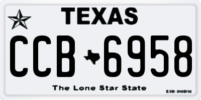 TX license plate CCB6958