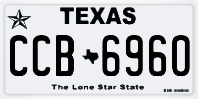 TX license plate CCB6960