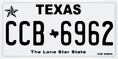 TX license plate CCB6962