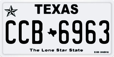 TX license plate CCB6963