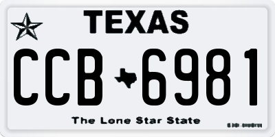 TX license plate CCB6981