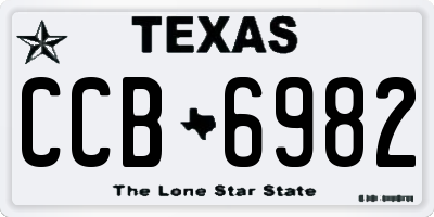 TX license plate CCB6982
