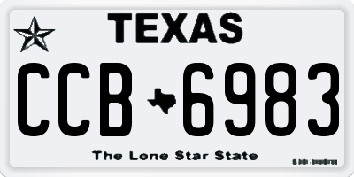 TX license plate CCB6983