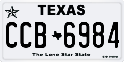 TX license plate CCB6984