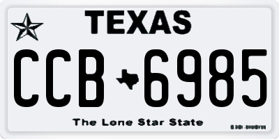 TX license plate CCB6985