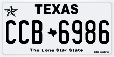 TX license plate CCB6986