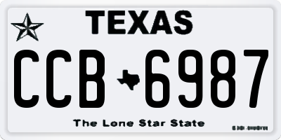TX license plate CCB6987