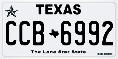 TX license plate CCB6992