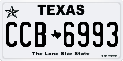 TX license plate CCB6993