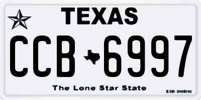 TX license plate CCB6997