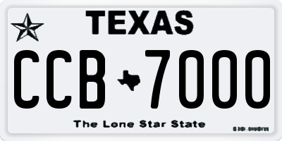 TX license plate CCB7000