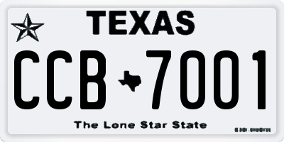 TX license plate CCB7001