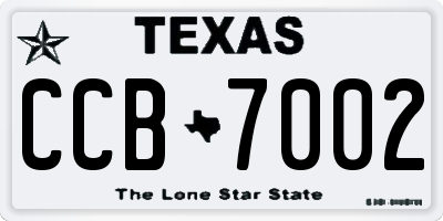 TX license plate CCB7002