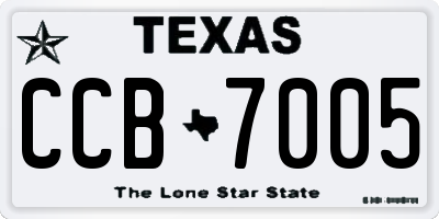 TX license plate CCB7005