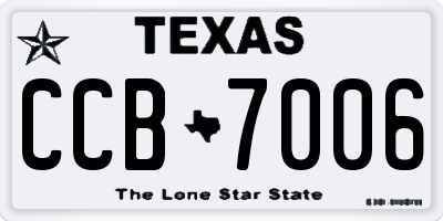 TX license plate CCB7006