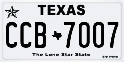 TX license plate CCB7007