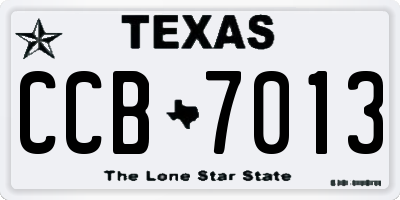 TX license plate CCB7013