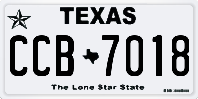 TX license plate CCB7018
