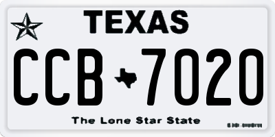 TX license plate CCB7020