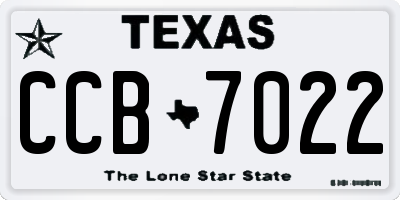 TX license plate CCB7022
