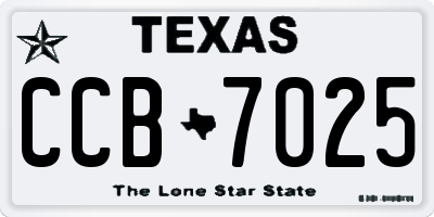 TX license plate CCB7025