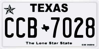 TX license plate CCB7028