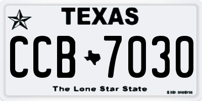 TX license plate CCB7030