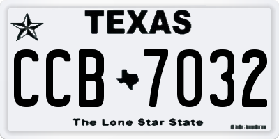 TX license plate CCB7032