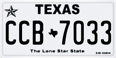 TX license plate CCB7033