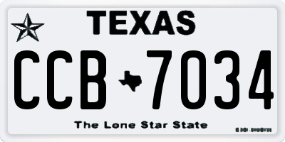 TX license plate CCB7034