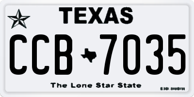TX license plate CCB7035