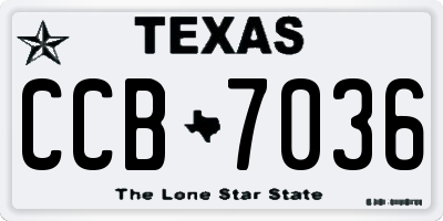 TX license plate CCB7036