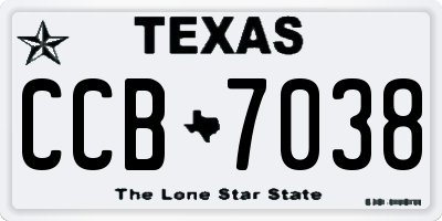 TX license plate CCB7038