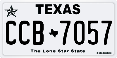 TX license plate CCB7057