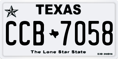 TX license plate CCB7058