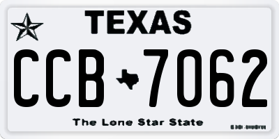 TX license plate CCB7062