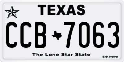 TX license plate CCB7063