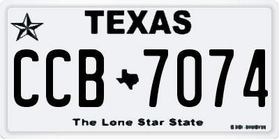 TX license plate CCB7074