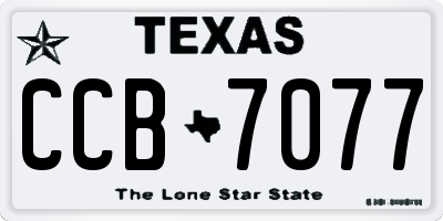 TX license plate CCB7077