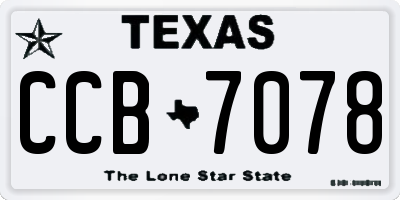 TX license plate CCB7078