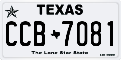 TX license plate CCB7081