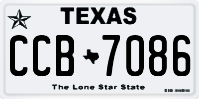 TX license plate CCB7086