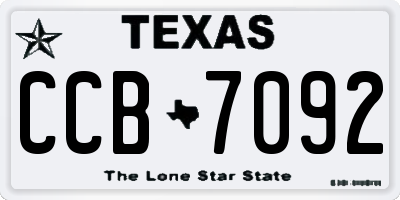 TX license plate CCB7092
