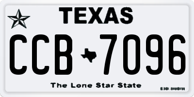 TX license plate CCB7096
