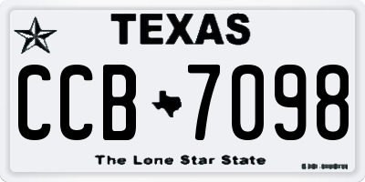 TX license plate CCB7098