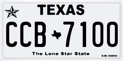 TX license plate CCB7100
