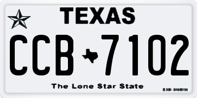 TX license plate CCB7102