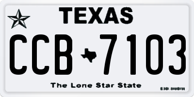 TX license plate CCB7103