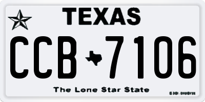 TX license plate CCB7106