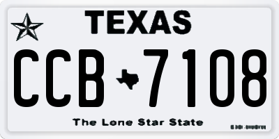TX license plate CCB7108